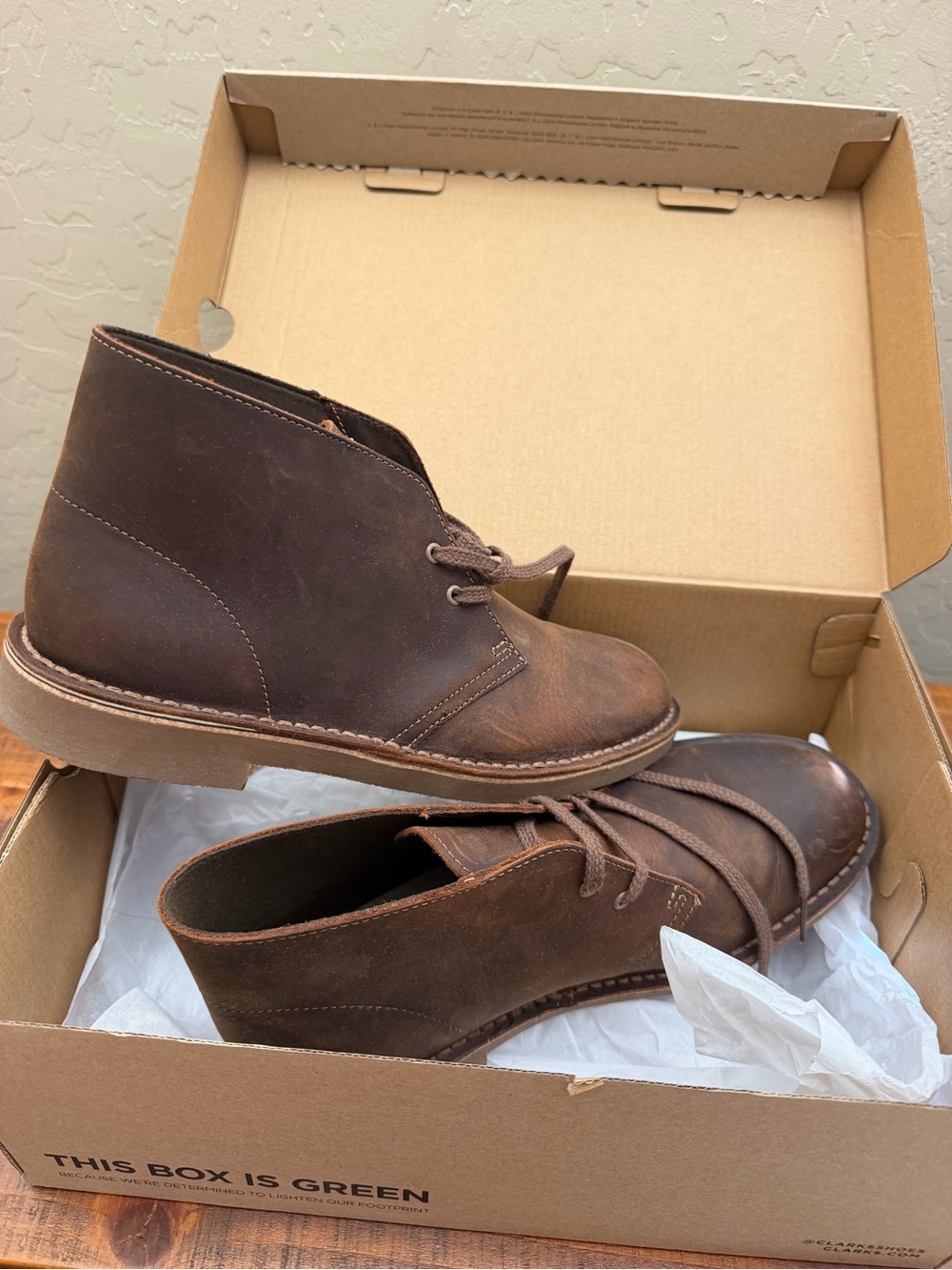 New Men’s Clarks Brown Leather Boots